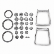 Charro Hardware Saddle Set Juego De Herrajes De Aluminio - M-Royal Saddles - Charro Saddle Parts