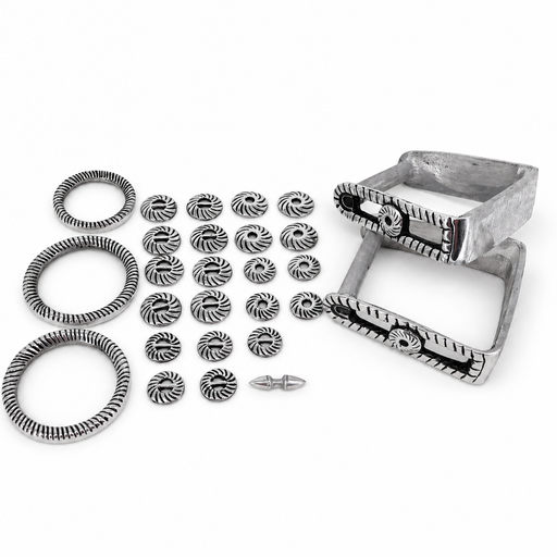 Charro Hardware Saddle Set Juego De Herrajes De Aluminio - M-Royal Saddles - Charro Saddle Parts