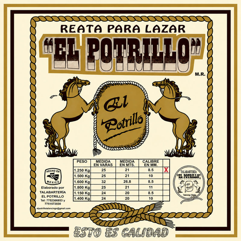68 Ft Cotton Lariat 8.5mm Rope (Amarilla) Soga Charra de Algodón 12 Brazadas - M-Royal Saddles - Ropes/Sogas