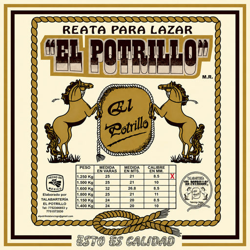 68 Ft Cotton Lariat 8.5mm Rope (Amarilla) Soga Charra de Algodón 12 Brazadas - M-Royal Saddles - Ropes/Sogas