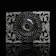 Pavonada Flor Negra Charro Belt Buckle - M-Royal Saddles - Belts/Buckles