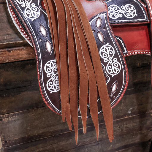 Mocha Juego de 8 Piel Tientos Para Montura Charra Leather Strings - M-Royal Saddles - Charro Saddle Parts
