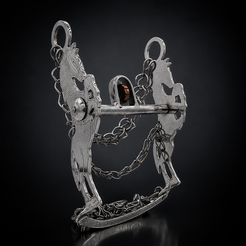 5 1/4" Freno Charro Acero Inoxidable Cobre Horse Charro Bit - M-Royal Saddles - Charro Bits/Frenos