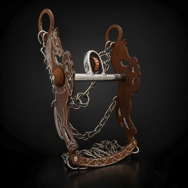 5" Freno Charro Rustic Con Cobre  Horse Stainless Steel