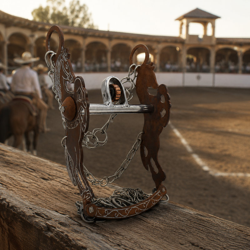 5" Freno Charro Rustic Con Cobre  Horse Stainless Steel
