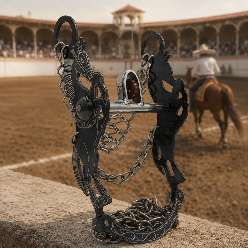 5 1/8 " Freno Charro Horse Black Charro Bit - M-Royal Saddles - Charro Bits/Frenos