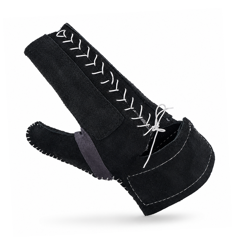 Charro Small Black De Piales Manilla Leather Glove Gamuza - M-Royal Saddles - Ropes/Sogas