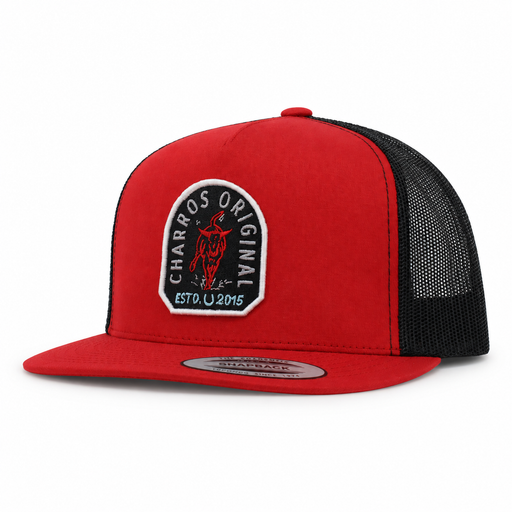 Red Classic Charros Original Trucker Cap - M-Royal Saddles - Charros Original Hats