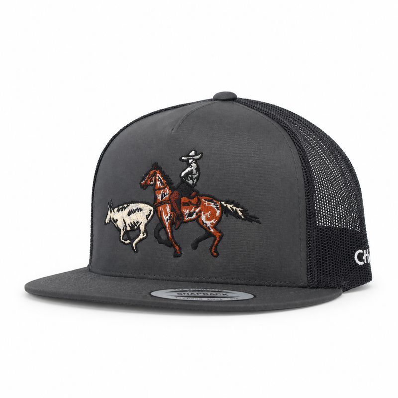 Colas Gris Trucker Snapback Cachucha Charros Original Cap - M-Royal Saddles - Charros Original Hats
