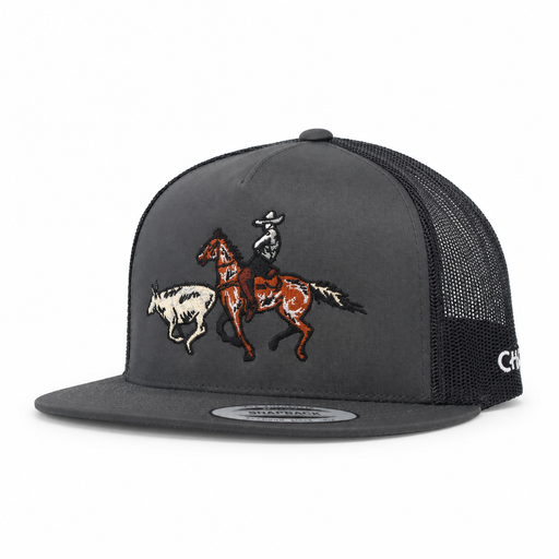 Colas Gris Trucker Snapback Cachucha Charros Original Cap - M-Royal Saddles - Charros Original Hats
