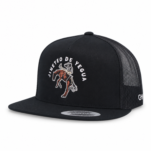 Jineteo De Yegua Black Charros Trucker - M-Royal Saddles - Charros Original Hats
