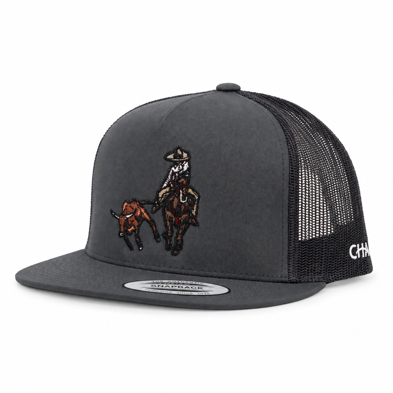 Charros Original Colas Charcoal Trucker Cap - M-Royal Saddles - Charros Original Hats