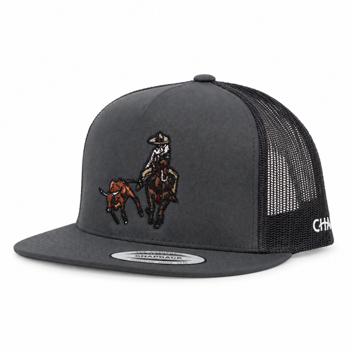 Charros Original Colas Charcoal Trucker Cap - M-Royal Saddles - Charros Original Hats