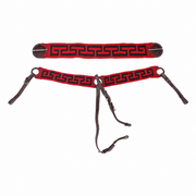 Red/ Black Charro Pechera 36" Cincho Greca Montura Charra - M-Royal Saddles - Charro Breastcollar/Pechera