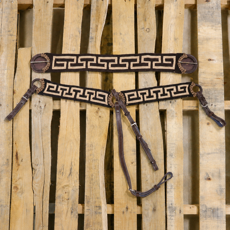 Cafe Charro Breast Collar/ 38" Cinch Pechera Para Caballo Cincho - M-Royal Saddles - Charro Breastcollar/Pechera