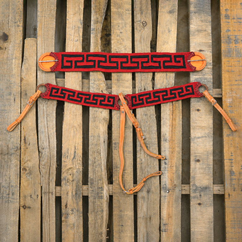 Pecho Pretal Diseno Tradicional Breast Collar/38" Cincho (SET) Breastcollar/Cinch - M-Royal Saddles - Charro Breastcollar/Pechera