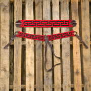 Red/ Black Charro Pechera 36" Cincho Greca Montura Charra - M-Royal Saddles - Charro Breastcollar/Pechera