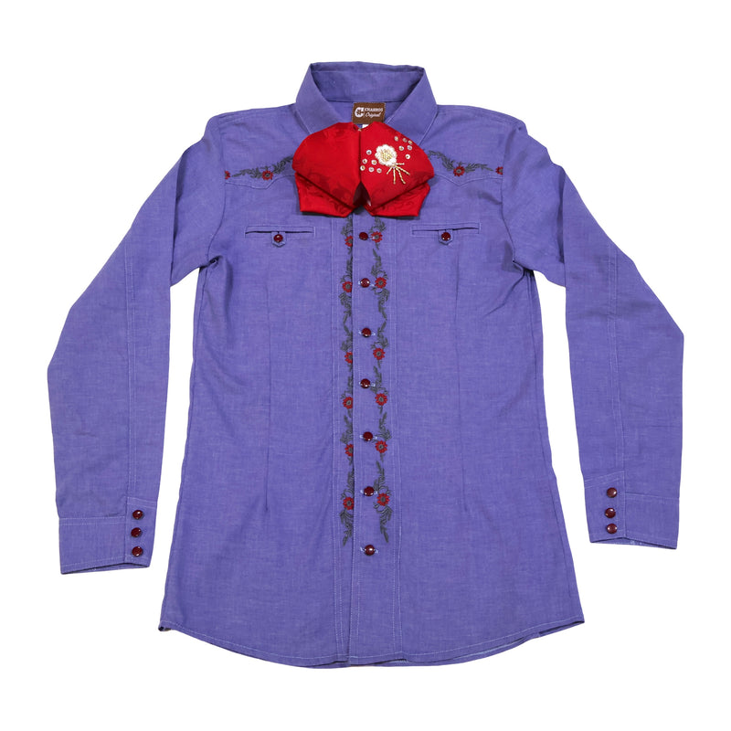 S (36) Camisa Embroidered Charra Diseño Charreria