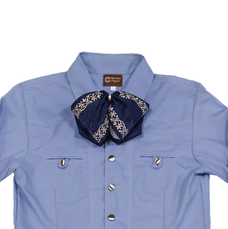 36 (S) Light Blue Lisa Camisa Charra Charreria