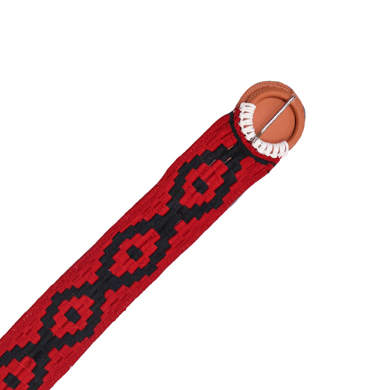 34.5" Red Cincho Steel Buckles Charro Horse