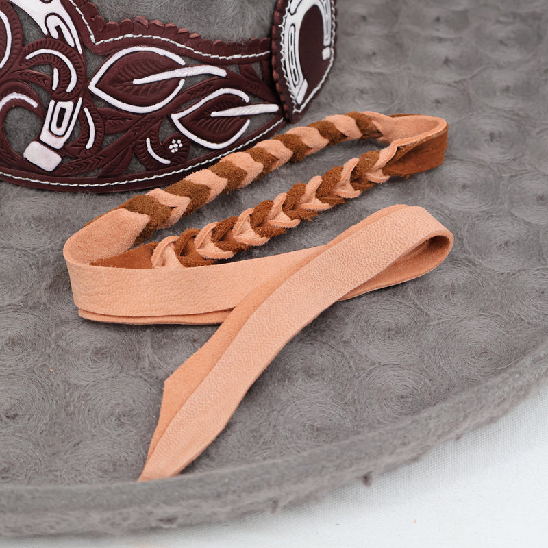 Barbiquejo 2-Tone Gamuza Sombrero Leather Chin Strap