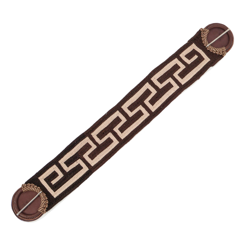 38" Cincho Greca Charro Brown Horse Braided Cinch - M-Royal Saddles - Charro Cinchos