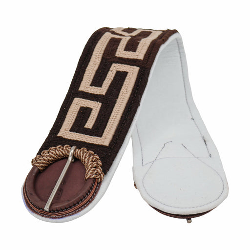 38" Cincho Greca Charro Brown Horse Braided Cinch - M-Royal Saddles - Charro Cinchos