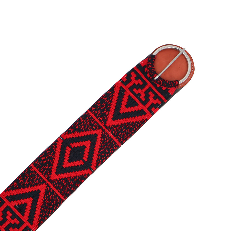 33” Fino Charro Cinch – Red Braided Cincho Neoprene | Premium Cinchos Para Caballo - M-Royal Saddles - Charro Cinchos