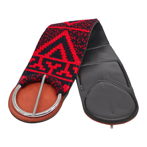 33” Fino Charro Cinch – Red Braided Cincho Neoprene | Premium Cinchos Para Caballo - M-Royal Saddles - Charro Cinchos