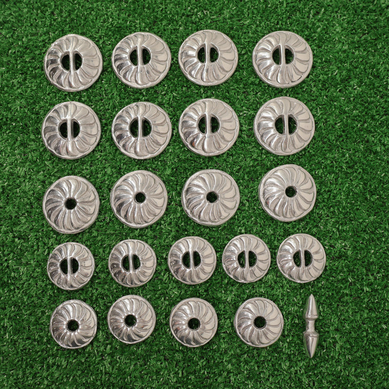 Charro Aluminum Conchos Set of 22 – Replacement Chapetones for Montura Charra