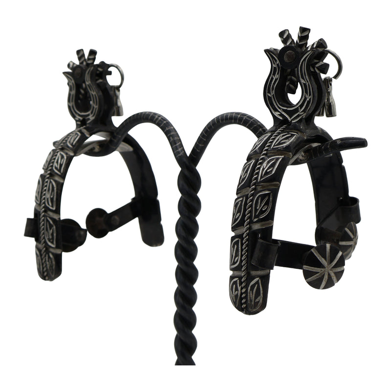 Charro Espuelas Finas Negras Pavonadas Spurs