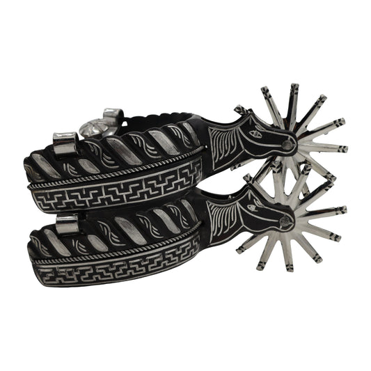 Espuelas Charras Diseno Black Greca Design Spurs