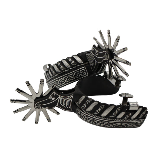 Espuelas Charras Diseno Black Greca Design Spurs