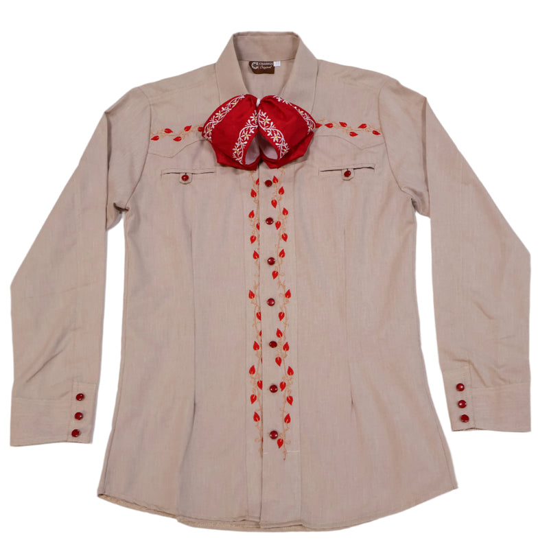 38 (M) Charro Camisa Charra Diseño Bordada