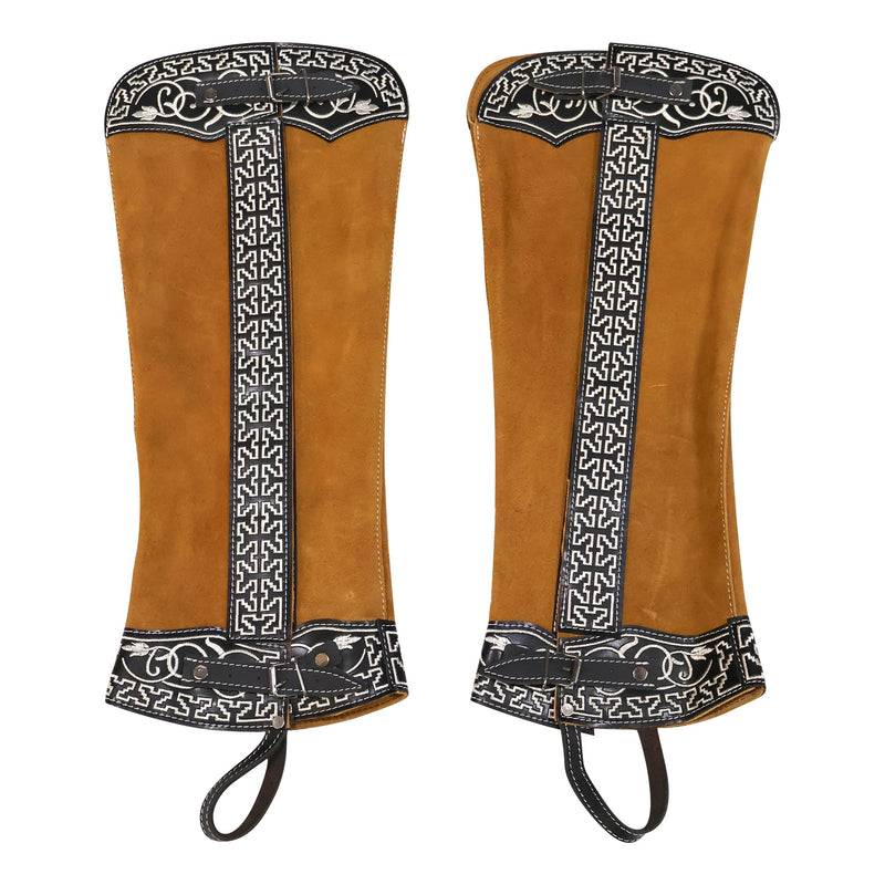 Mexican Tan Polainas Gamuza Riding Charro Chaps
