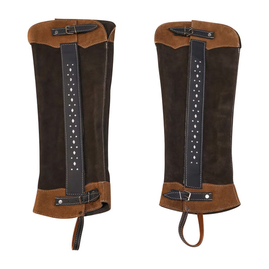 Dark Brown Half Charro Chaps Polainas Largas Charras