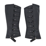 Charro Black Polainas Espanolas Para Montar Leather Half Chaps - M-Royal Saddles - Charro Polainas/Chaps