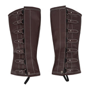 Charro Brown Polainas Espanolas Para Montar Leather Half Chaps - M-Royal Saddles - Charro Polainas/Chaps
