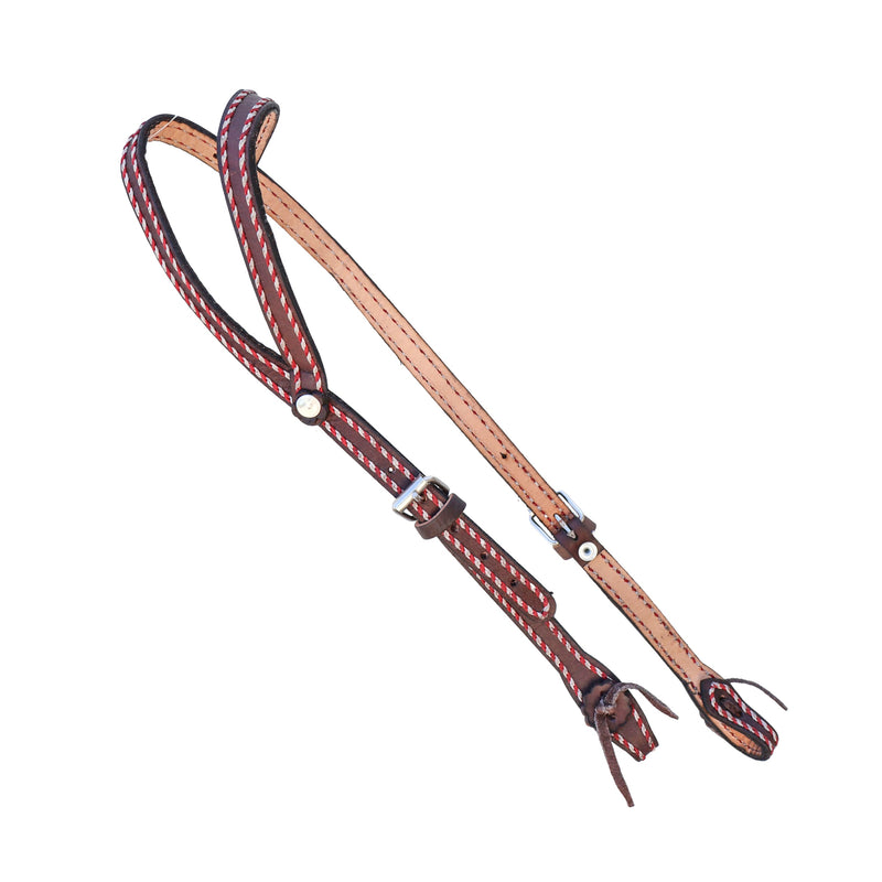 Brown Charro Hand Stitched Headstall Cabezada