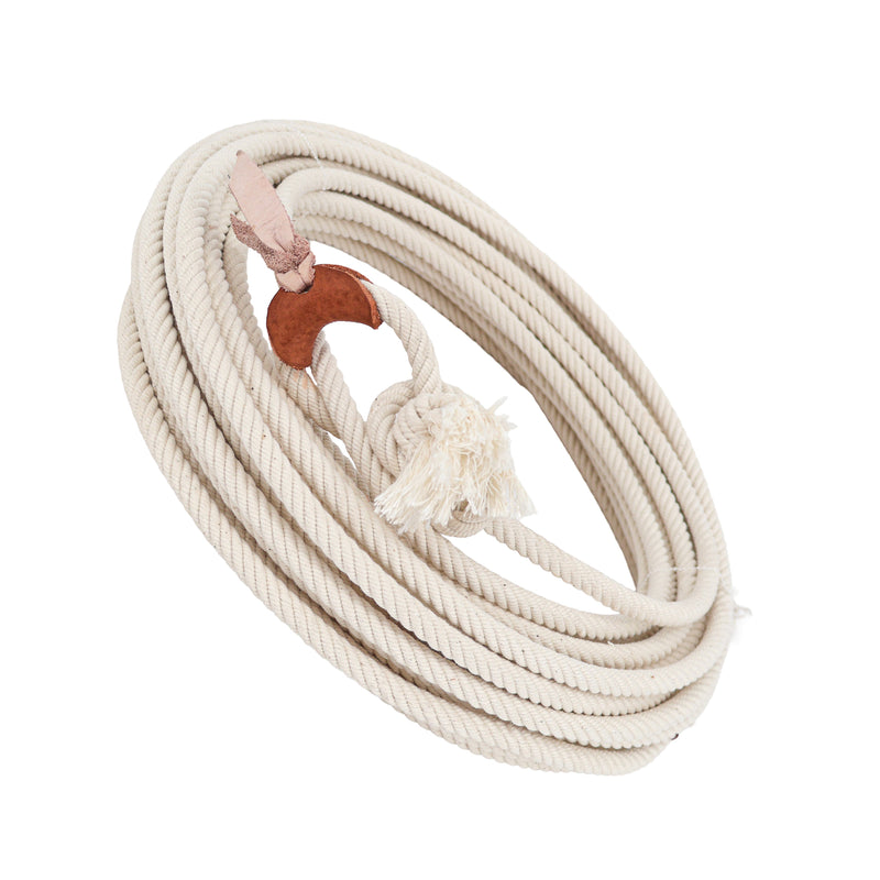 68 Ft Soga Lariat Rope (Blanco) Charra Algodón Cotton 11mm Rodeo - M-Royal Saddles - Ropes/Sogas