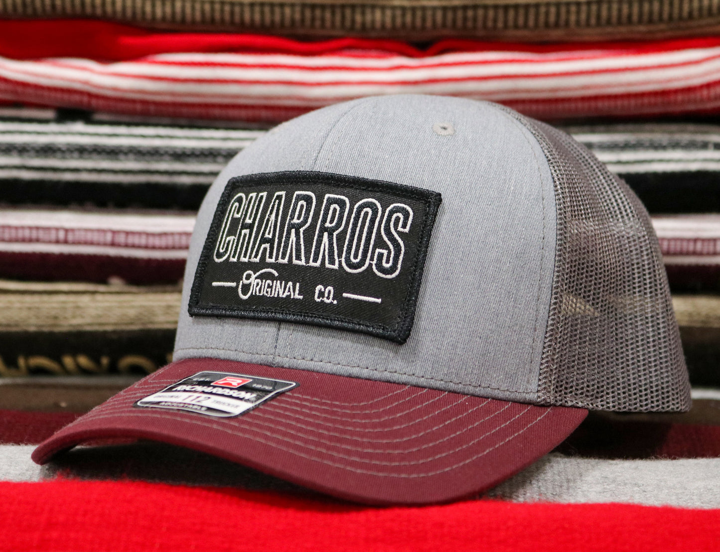 Retro Gray Patch Trucker Curved Hat