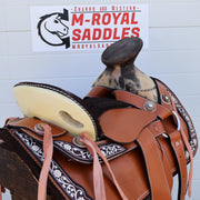 15" Fine Charro Saddle Set / Montura Charra Fina Piteada Completa (Pita) - M-Royal Saddles - Charro Saddles/Monturas