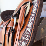 15" Fine Charro Saddle Set / Montura Charra Fina Piteada Completa (Pita) - M-Royal Saddles - Charro Saddles/Monturas
