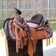 15" Fine Charro Saddle Set / Montura Charra Fina Piteada Completa (Pita) - M-Royal Saddles - Charro Saddles/Monturas
