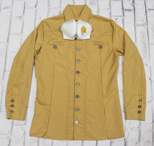 36 (Small) Mustard Camisa Pespunte Charros