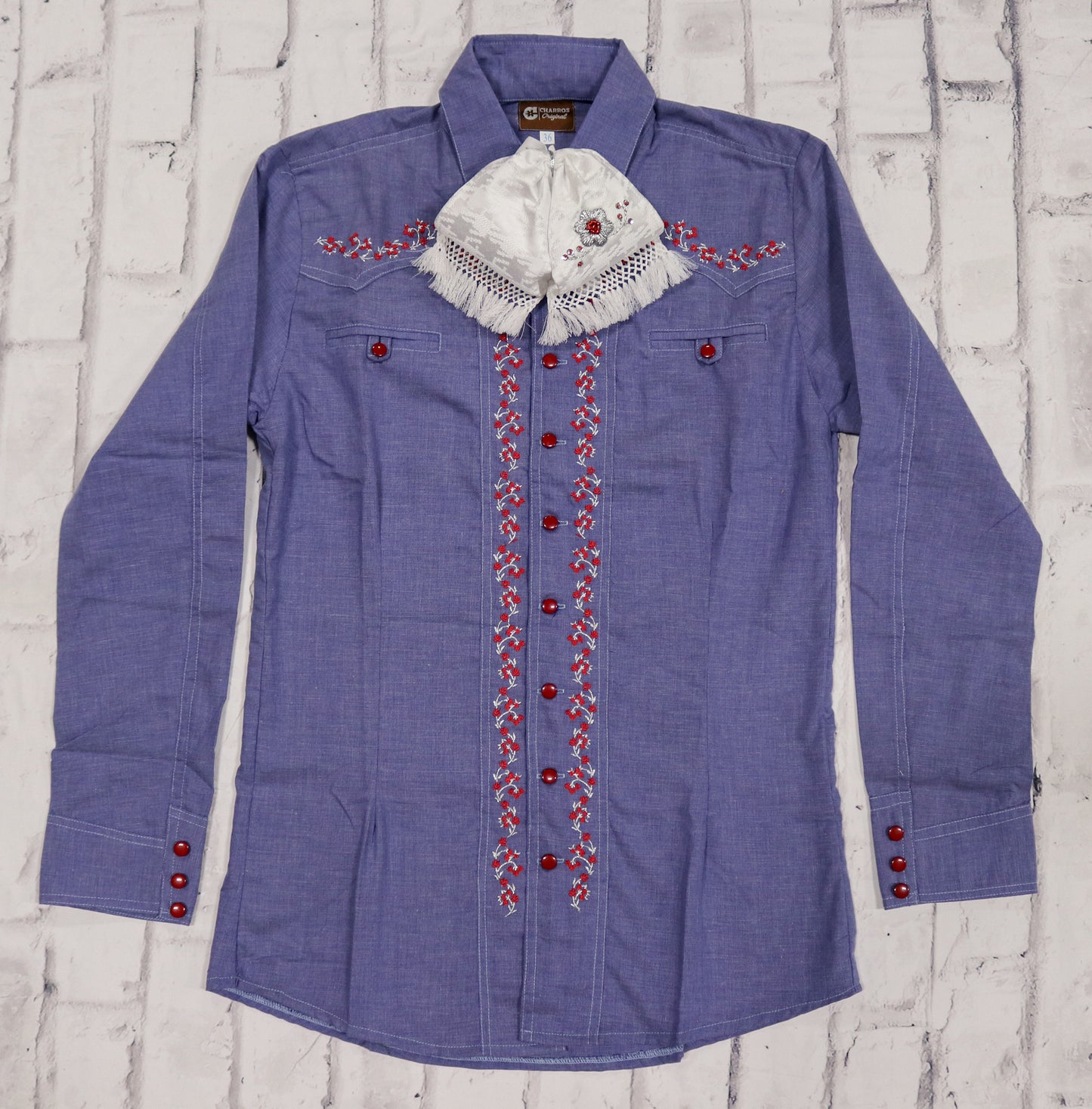 S (36) Azul Camisa Charros Original