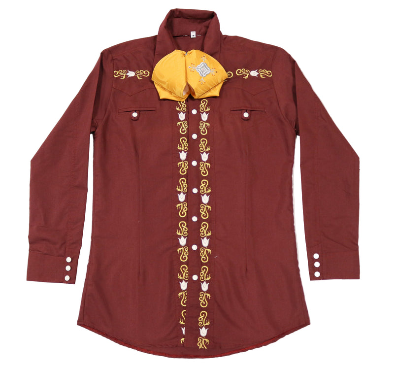 38 (M) Design Charro Camisa Charra Diseño Bordada