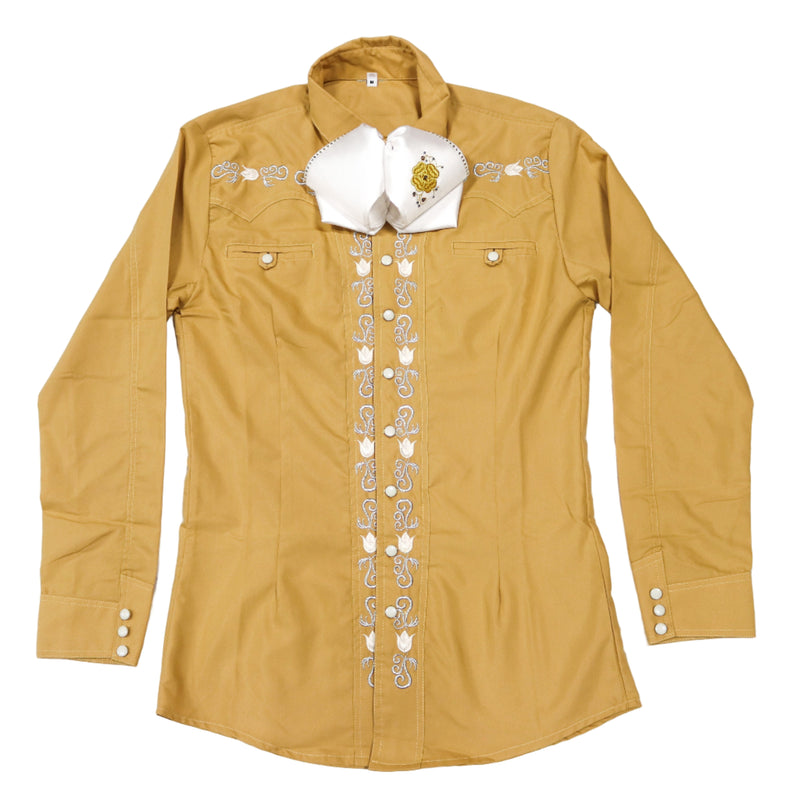 38 (M) Mostaza Camisa Charros Original Charreria