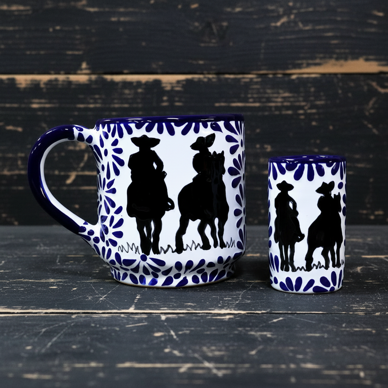 2 Charros Coffee Mug & Shot Glass