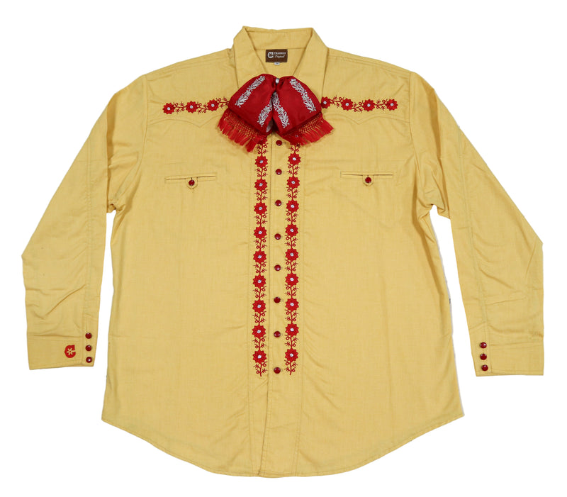 46 (3XL) Yellow Bordada Camisa Amarillo Diseño